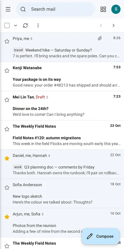 The inbox on a phone.